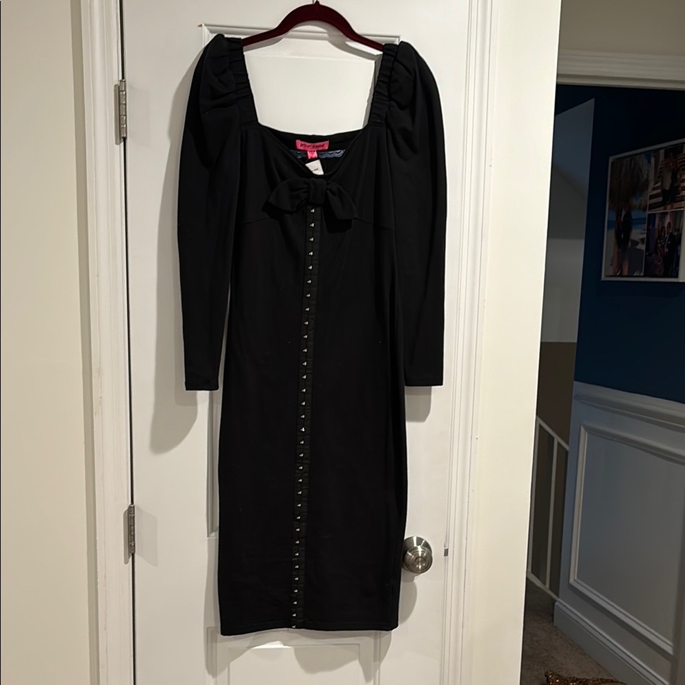Betsey Johnson Black Dress with Bow Detail